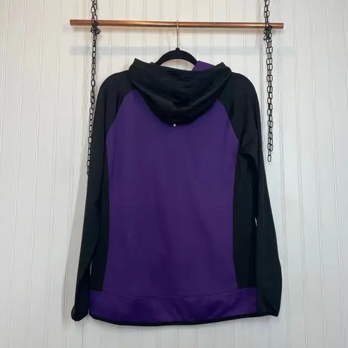 Second Skin Scuba Hoodie Sweatshirt Womens Purple Black Colorblock Size L Size L