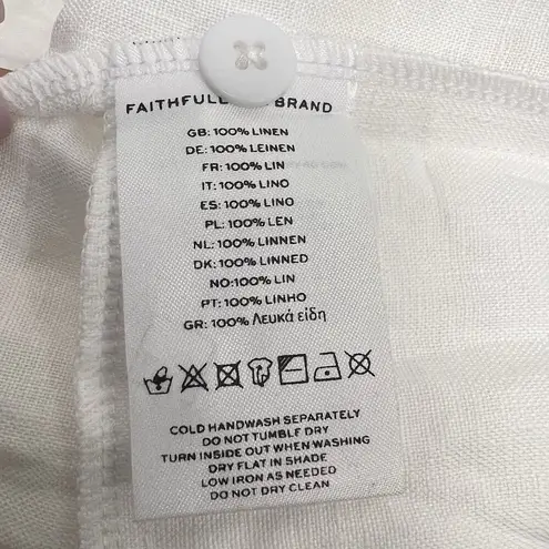 Faithfull the Brand Circa Linen Pants High Waisted Wide Leg Trousers White 4