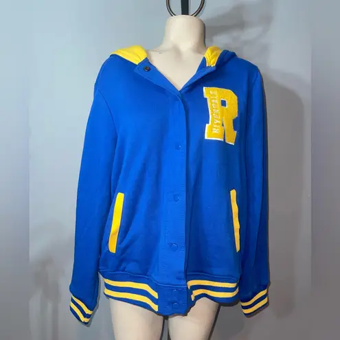 Riverdale blue yellow varsity cheerleading jacket sweatshirt hoodie XL NWT