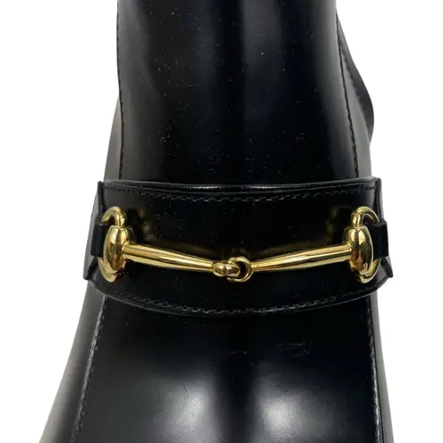 Gucci  Magnum Calf Leather Horsebit Lug Sole Boots Black Size 40