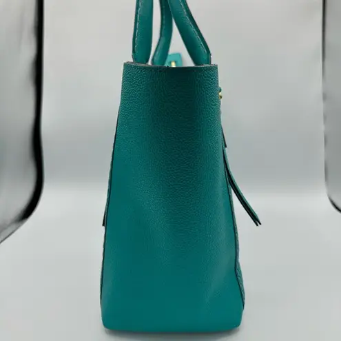 Henri Bendel A-Lister Satchel with Shoulder Strap in Turquoise Pebbled Leather