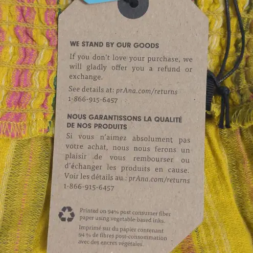 prAna Little Palm Cami Leapfrog Stripe (Yellow/Pink/Green) Tank Top Organic S