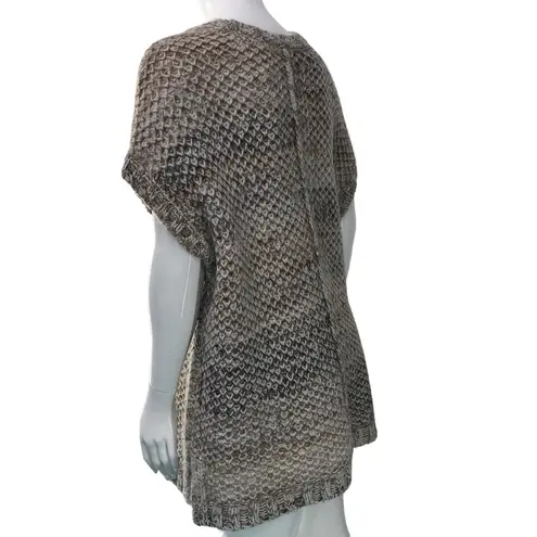 J.Jill  Pure Womens Size XS S Poncho Tunic Sweater Chunky Knit Beige Melange