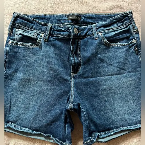 Silver Jeans Silver Womens Elyse Short Blue Denim Western Glove Works Shorts Sz 32