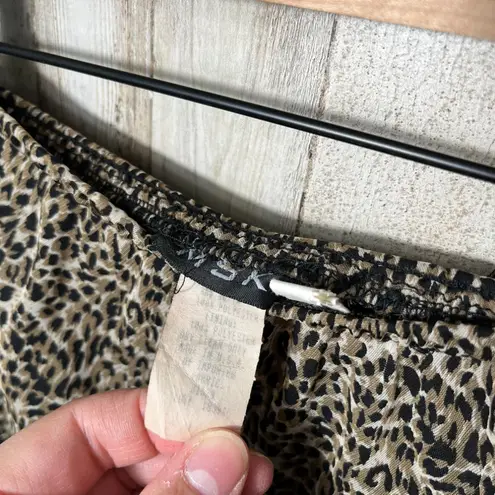 Vintage 90s Cheetah Leopard Print Midi Asymmetrical Skirt Womens Size Large Tan