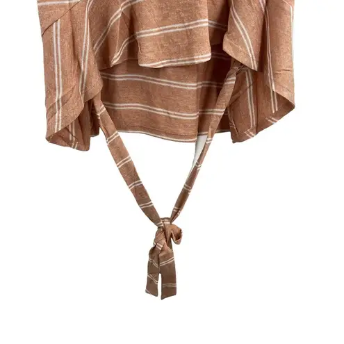 Lumiere Short Sleeve Striped Sweater Tie Back New Small