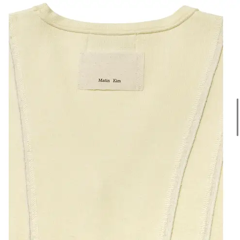 Matin Kim CUT LINE SLIM CARDIGAN IN LIME Size Medium NWT