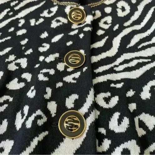 St. John Collection Animal Print Mock Neck Sweater Halloween Theme Size M - Image 7