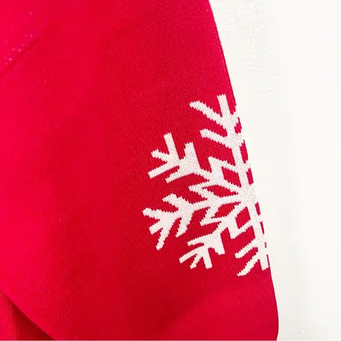 MONROE & MAIN Red Large Snowflakes Print Long Sleeves Crewneck Sweater Size 3X
