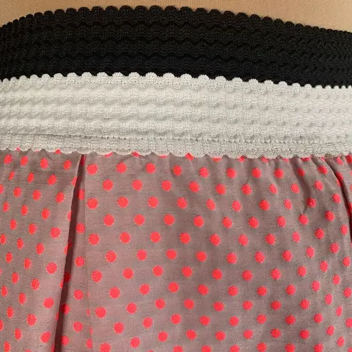 Esley  Mini Skirt Pink 3D Polka Dots Pleated Retro Tennis Prep Twee Size Small