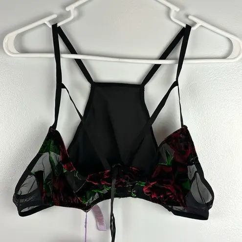 Savagexfenty NWT Savage X Fenty Lingerie Open Bra Rose Velvet Lace Size 2X