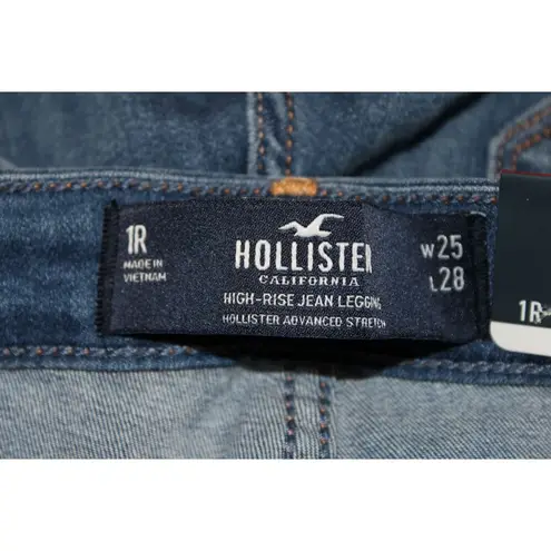Hollister NWT Womens High-Rise Jean Legging Blue Denim Skinny Jeans Size 25 x 28