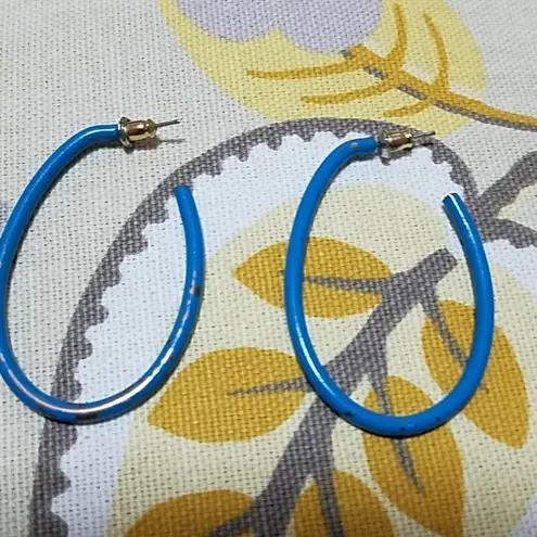 Vintage Blue  Hoop Earrings