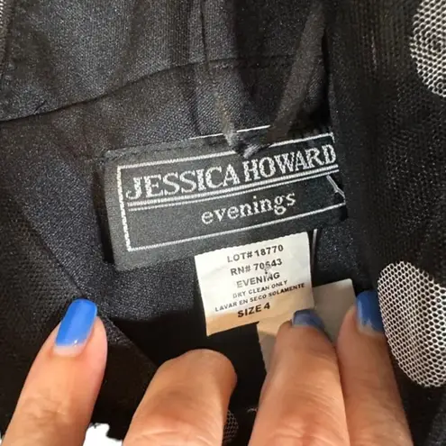 Jessica Howard Black & White Polka Dot Sleeveless Fitted Cami Top Women Sz 4