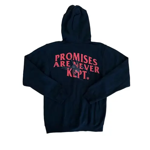 Broken Promises  - Black Widow Zip Up Hoodie in Black & Red