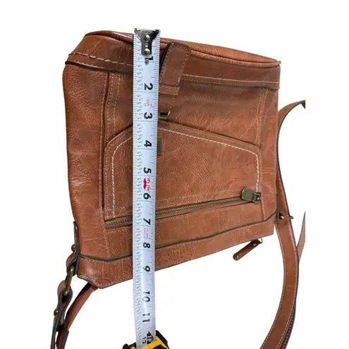 Born concept b.ø.c Cognac Brown Faux Leather Crossbody Bag Messenger Purse