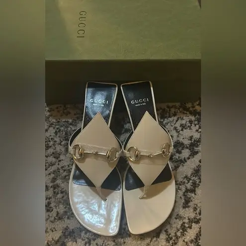 Gucci  Horsebit Detail Thong Strap Sandal size 39.5
