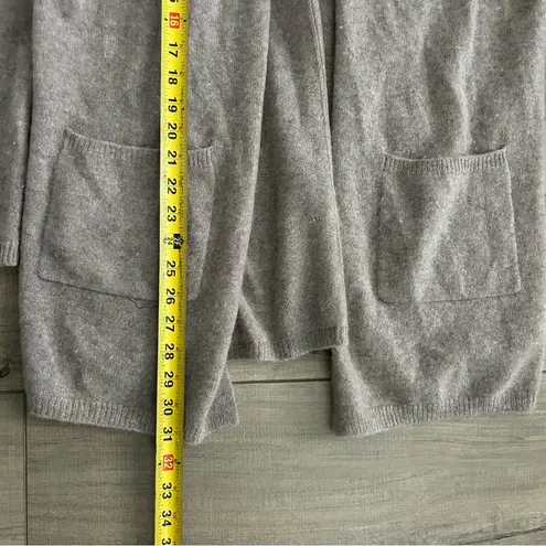 Magaschoni 100% Cashmere Taupe Knit Waterfall Open Cardigan Sweater S