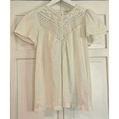 Fat Face UK white lace trim ruffle sleeveless top 4
