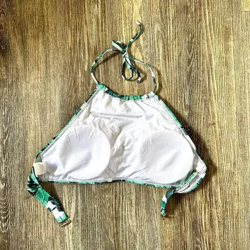 Ekouaer  green leaf bikini top