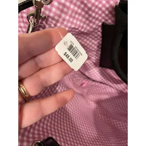 Bath & Body Works Straw Tote Bag Black Handles Bow Removable Strap Summer Travel