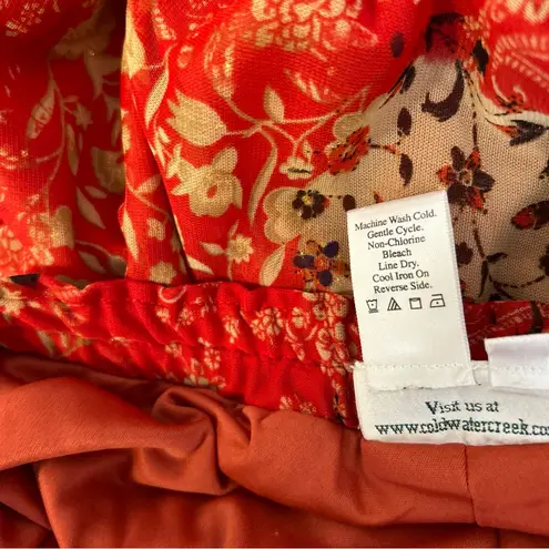 Coldwater Creek Skirt Women Size XL Red Tan Patch Mesh Pullon Boho Western Flowy - Image 4