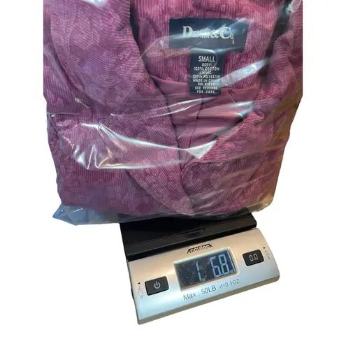 VTG 90s Y2K Denim & Co Women’s S Pink Corduroy Damask Floral Textured Blazer