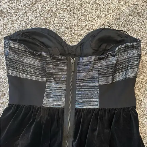 Tibi Strapless Metallic Mini Dress