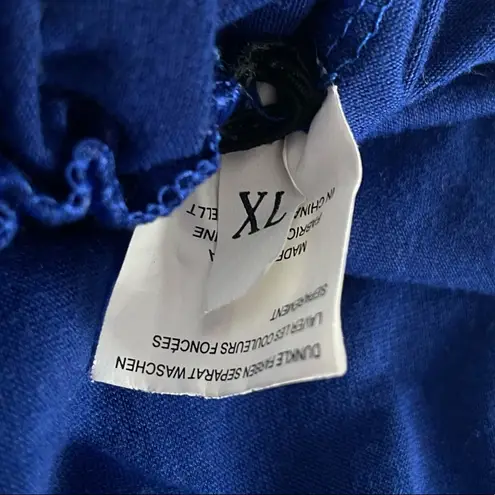 None Maternity Tank Top With Baby Feet and Heart Around Them Blue Size XLarge