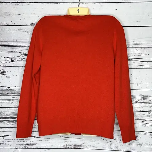 Croft & Barrow  NWT Size L Red Cotton Blend Button Down Sweater Cardigan