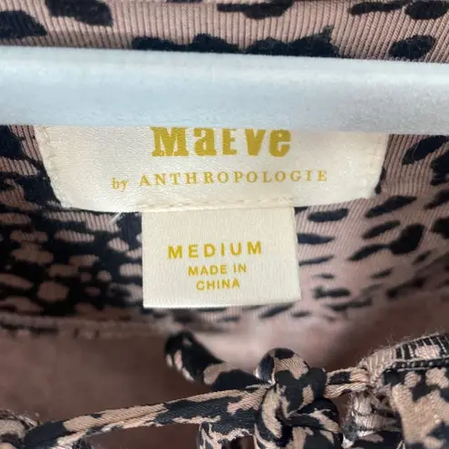 Maeve Anthropologie Animal Leopard Print Blouse Womens Medium Ruffle Feminine