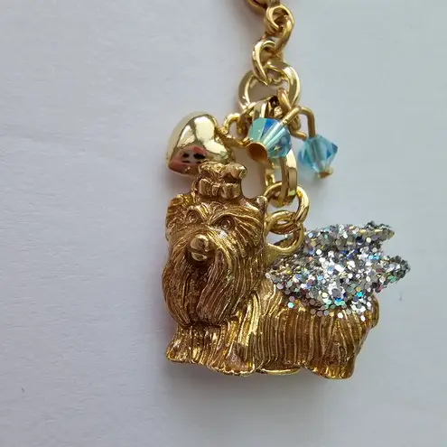 Kirks Folly Infinite Love Yorkie Charm Goldtone Metal Gold