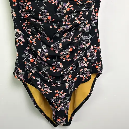 Moontide |Floral One Piece Ruched Twist Front sz 10