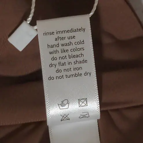 ANDIE The Scala Padded Bandeau Bikini Top Strapless Espresso Brown Size XL New