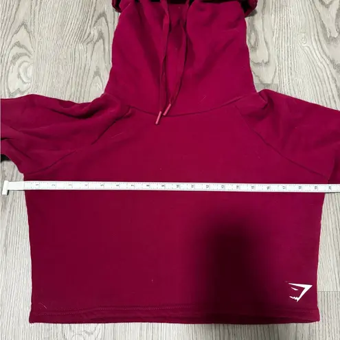 Gymshark  Funnel Neck Cropped Women’s Workout Hoodie Burgundy Red Exercise Small