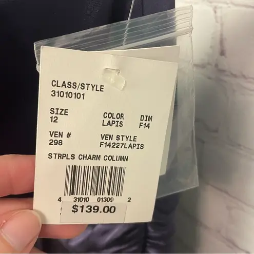 David's Bridal  Purple Strapless Formal Dress with Jacket Size 10/12 column