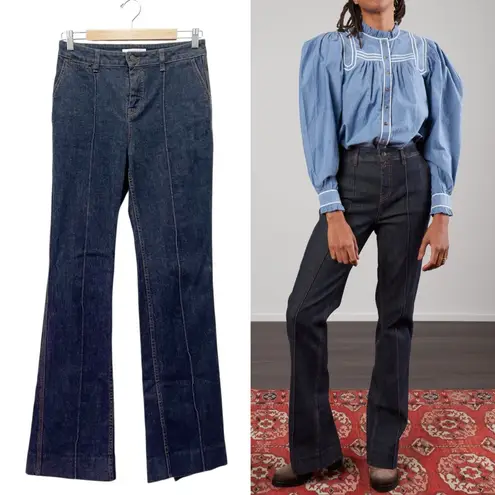 Zimmermann Concert Stiletto Jeans Women’s Size 28 Dark Denim Flare Leg Split Hem