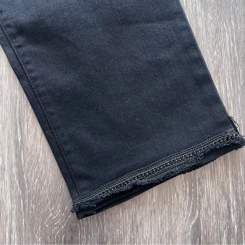 Wit & wisdom black ankle straight leg jeans w/ chain cuff detail Size 14
