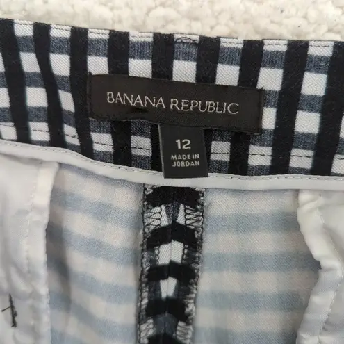 Banana Republic  Sloan Skinny Fit Gingham Ankle Pant Checkered Plaid Women's 12