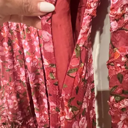 Sachin + Babi  Ronnie Long Sleeve Pink Pleated Tie Front Midi Dress NWT