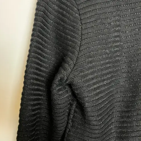 Calvin Klein Jeans Calvin Klein Black Cowl Neck Ribbed Sparkle Bell Sleeve Sweater