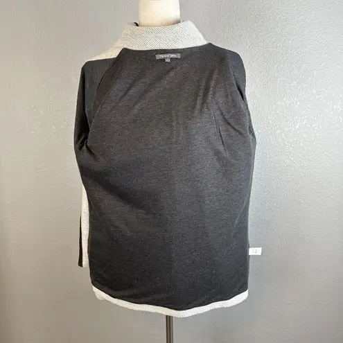 Michael Stars Womens Tweed Leather Trim Zip Moto Jacket Size Small Beige Brown