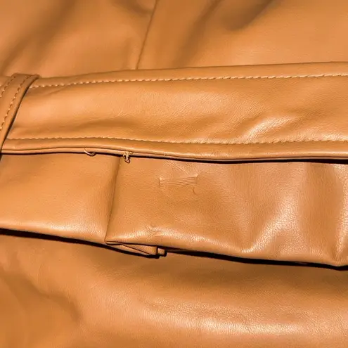 NWT Heyson Tan Faux Leather Paperbag Tie Waist Pants Women’s Size 2XL Brown Plus