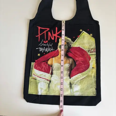 Via Penny Lane Reworked Apparel | P!NK Beautiful Trauma Black Canvas Tote Bag OS