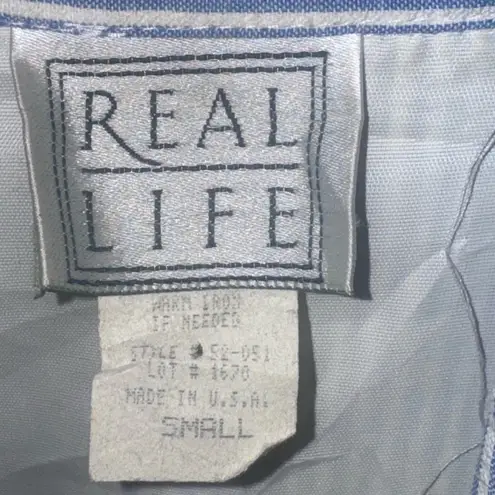 Vintage Real Life white and blue pinstripe Blazer women's Size S