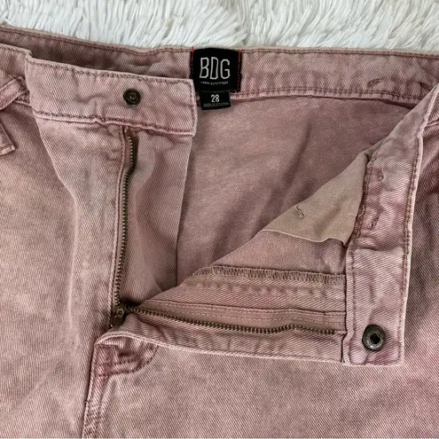 BDG  Urban Outfitters Rose Pink Acid Wash High Waisted Cuffed Shorts Size 28