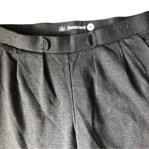 Betabrand Slim SOHO Joggers M Charcoal Gray Pull On Belt Loops Stretch Knit Yoga