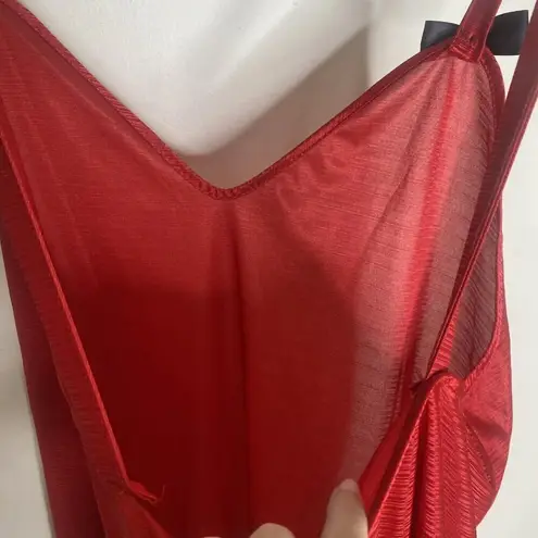 Petra Fashions Vintage Red Nightgown Dress Black Bow Size 1X