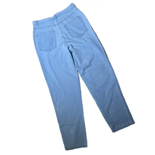 Vtg 1990s Together Blue Floral Embroidered High Rise Tapered Mom Jeans 10 NWT
