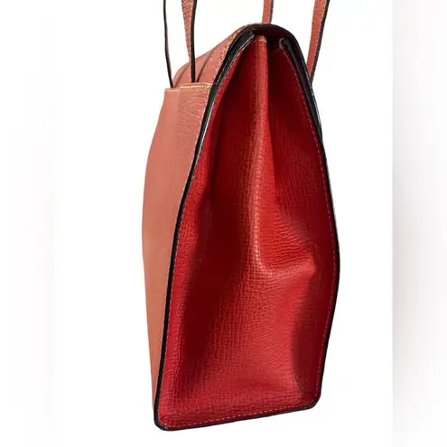 Loewe Red Textured Leather Shoulder Tote Bag Vintage Spain Authentic Luxury